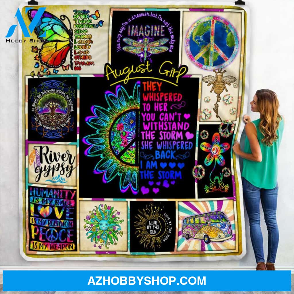 August Girl I Am The Storm Hippie Gift Fleece Blanket