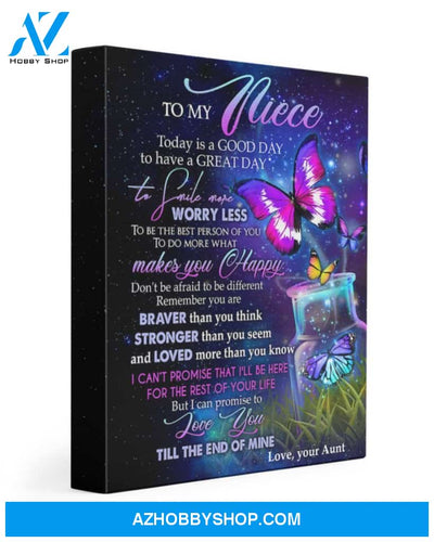 Aunt To Niece Galaxy Artwork Butterfly Bottle Matte Canvas Matte Canvas