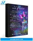 Aunt To Niece Galaxy Artwork Butterfly Bottle Matte Canvas Matte Canvas