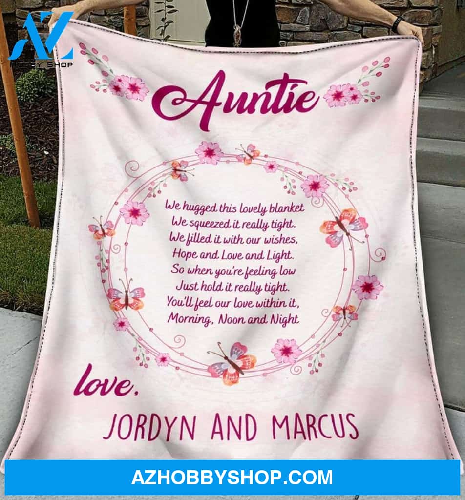 Auntie Blanket - Gift For Auntie - Pink Theme