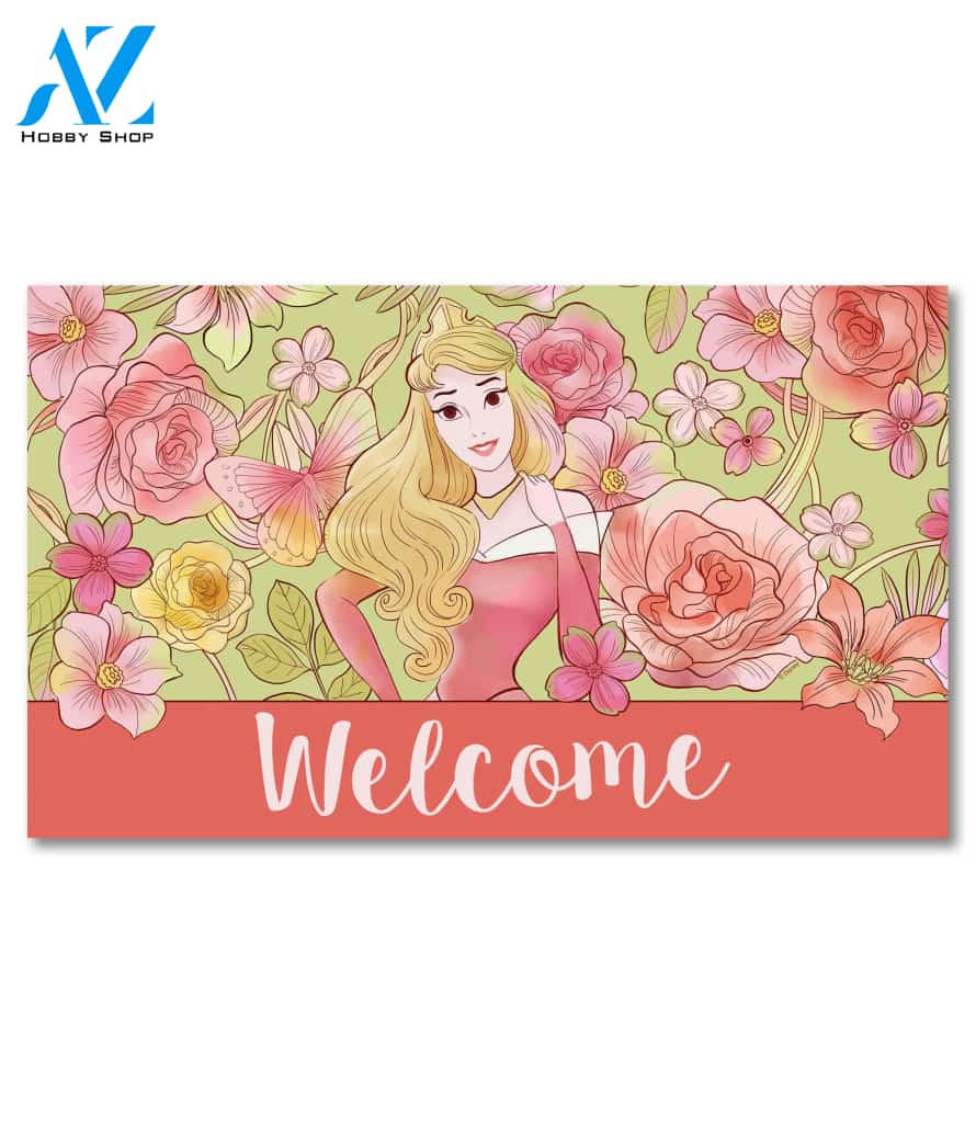 Aurora Floral Welcome Doormat - 18" x 30"