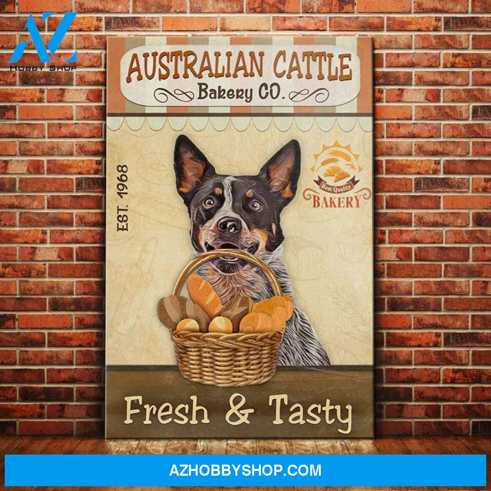 Australian Cattle Dog Bakery Company Canvas Wall Art, Wall Decor Visual Art