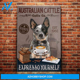 Australian Cattle Dog Coffee Company Canvas Wall Art, Wall Decor Visual Art