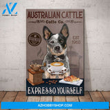 Australian Cattle Dog Coffee Company Canvas Wall Art, Wall Decor Visual Art
