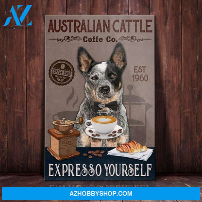 Australian Cattle Dog Coffee Company Canvas Wall Art, Wall Decor Visual Art