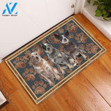 Australian Cattle Dog Flower Paw - Dog Doormat | Welcome Mat | House Warming Gift