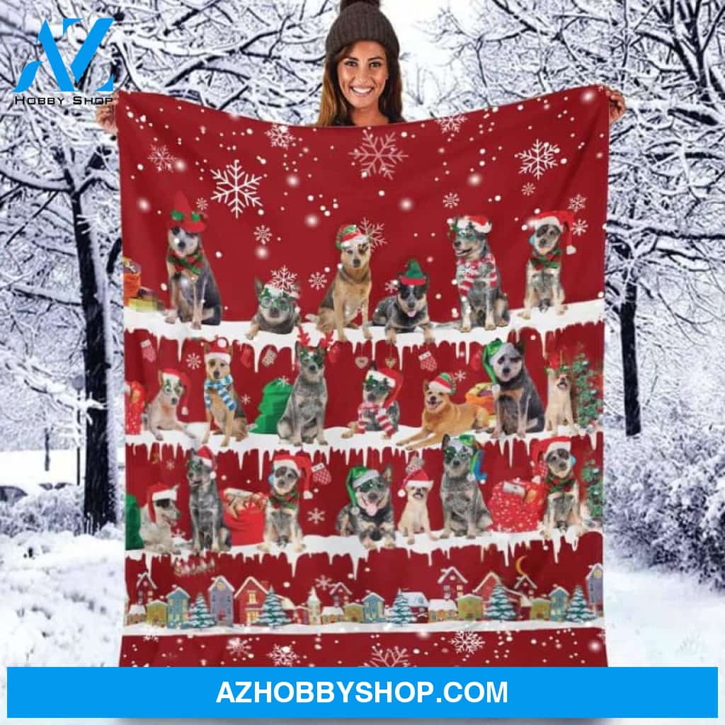 Australian Cattle Dog Merry Christmas Noel Blanket Gift For Dog Lovers, Gift For Christmas, Birthday Gift Home Decor Bedding Couch Sofa Soft and Comfy Cozy