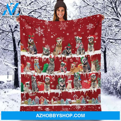 Australian Cattle Dog Merry Christmas Noel Blanket Gift For Dog Lovers, Gift For Christmas, Birthday Gift Home Decor Bedding Couch Sofa Soft and Comfy Cozy
