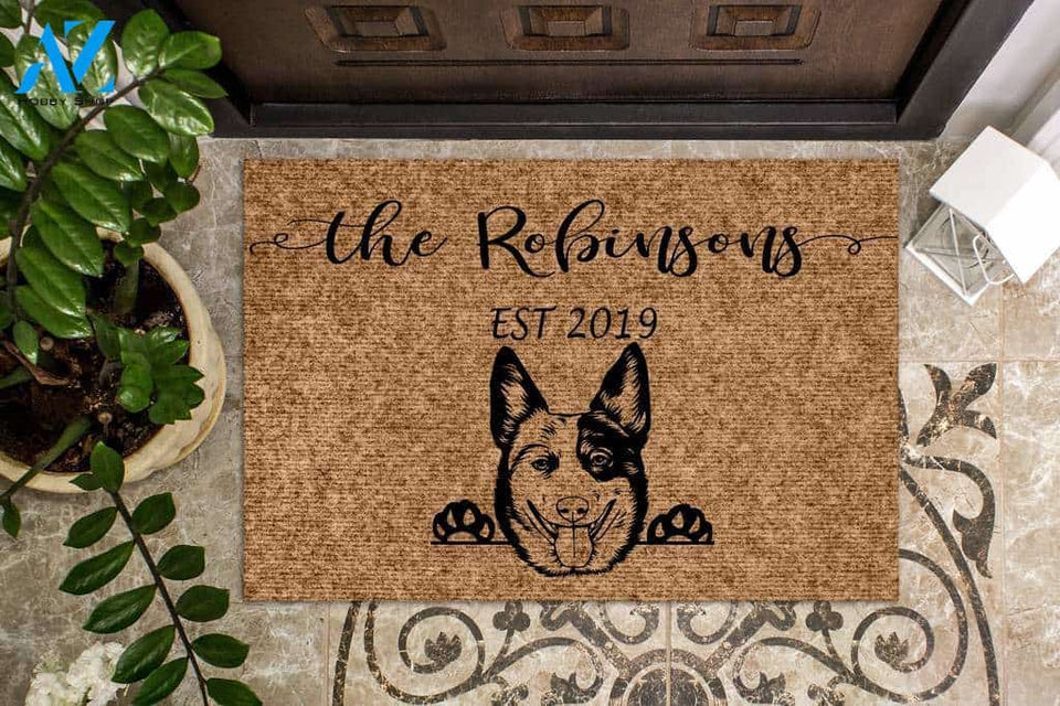 Australian Cattle Funny Dog Custom Name & Year Doormat