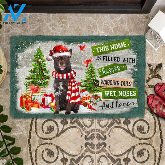 Australian Kelpie This Home Is Filled With Kisses Christmas Dog Doormat
