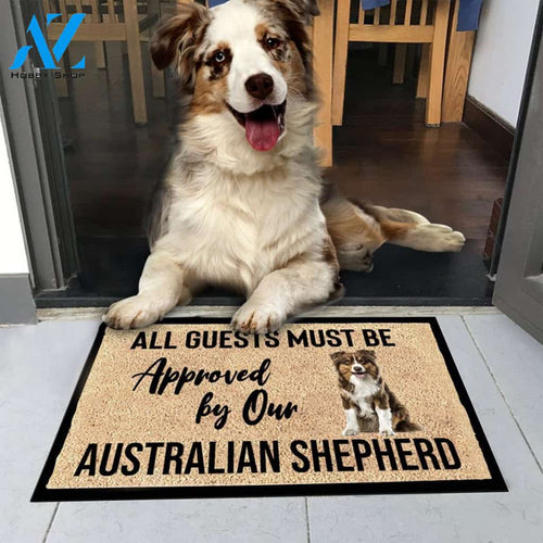 Australian Shepherd Dog Easy Clean Welcome DoorMat | Felt And Rubber | 40x60 cm | 45x75 cm | 60x90 cm | Colorful | DO1271