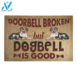 Australian Shepherd Doorbell Broken But Dogbell Is Good Doormat Indoor And Outdoor Mat Entrance Rug Sweet Home Decor Housewarming Gift Gift For Friend Family Stem Feminist