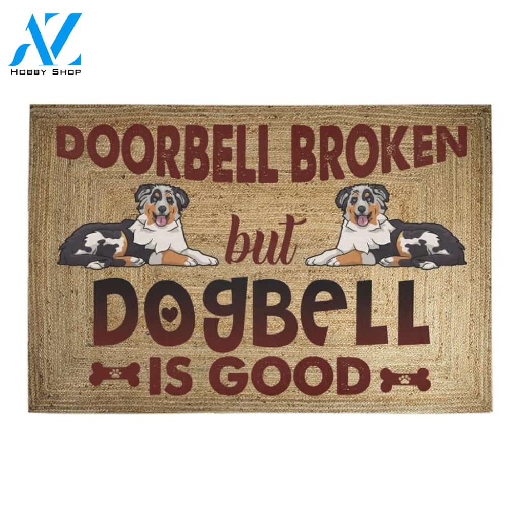 Australian Shepherd Doorbell Broken Printed Doormat Home Decor