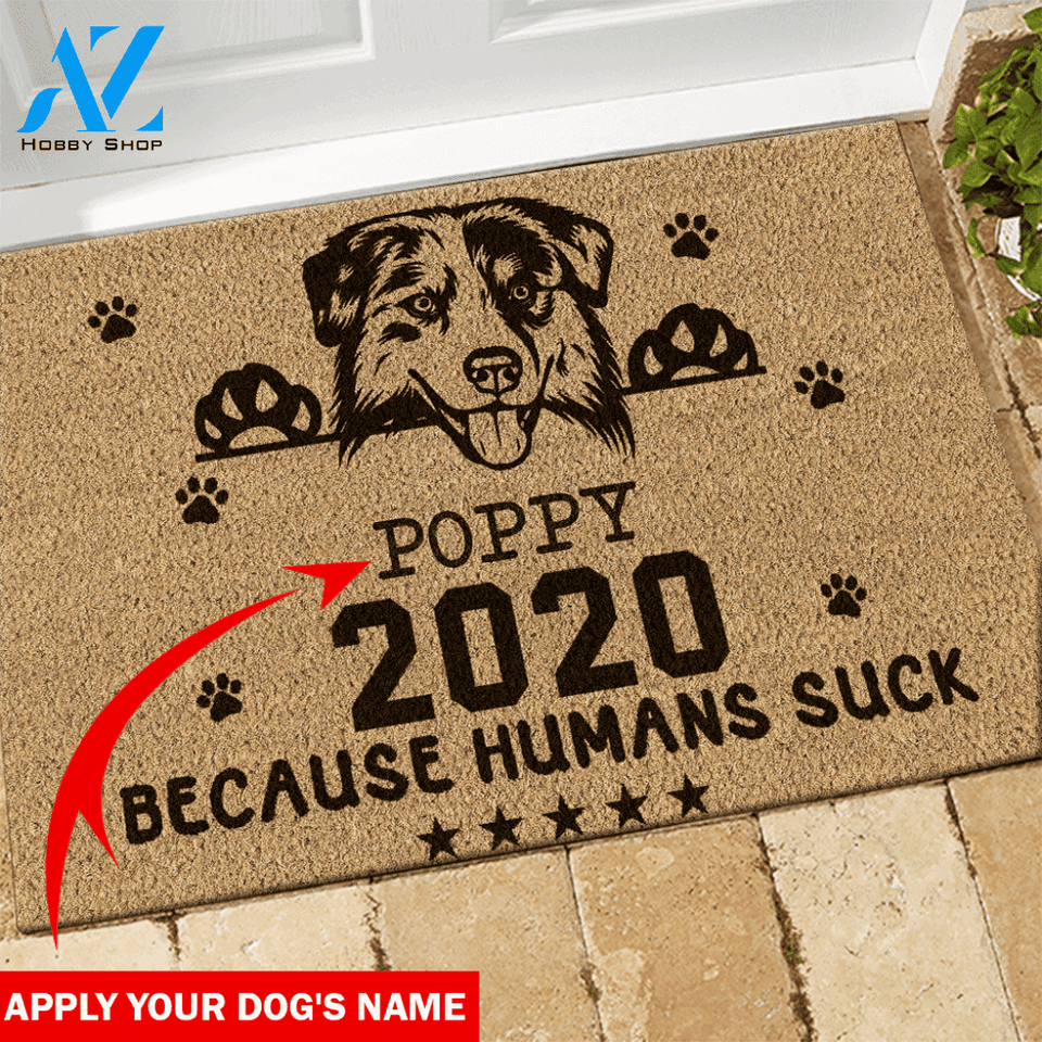 Australian Shepherd Doormat Customized Dog's Name