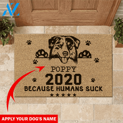 Australian Shepherd Doormat Customized Dog's Name | Welcome Mat | House Warming Gift