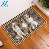 Australian Shepherd Flower Paw - Dog Doormat - Welcome Mat - Home Decor
