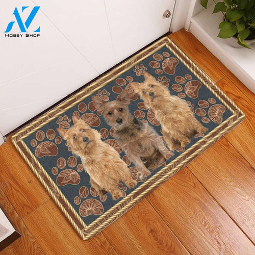 Australian Terrier Flower Paw H12841 - Door Mat | Welcome Mat | House Warming Gift