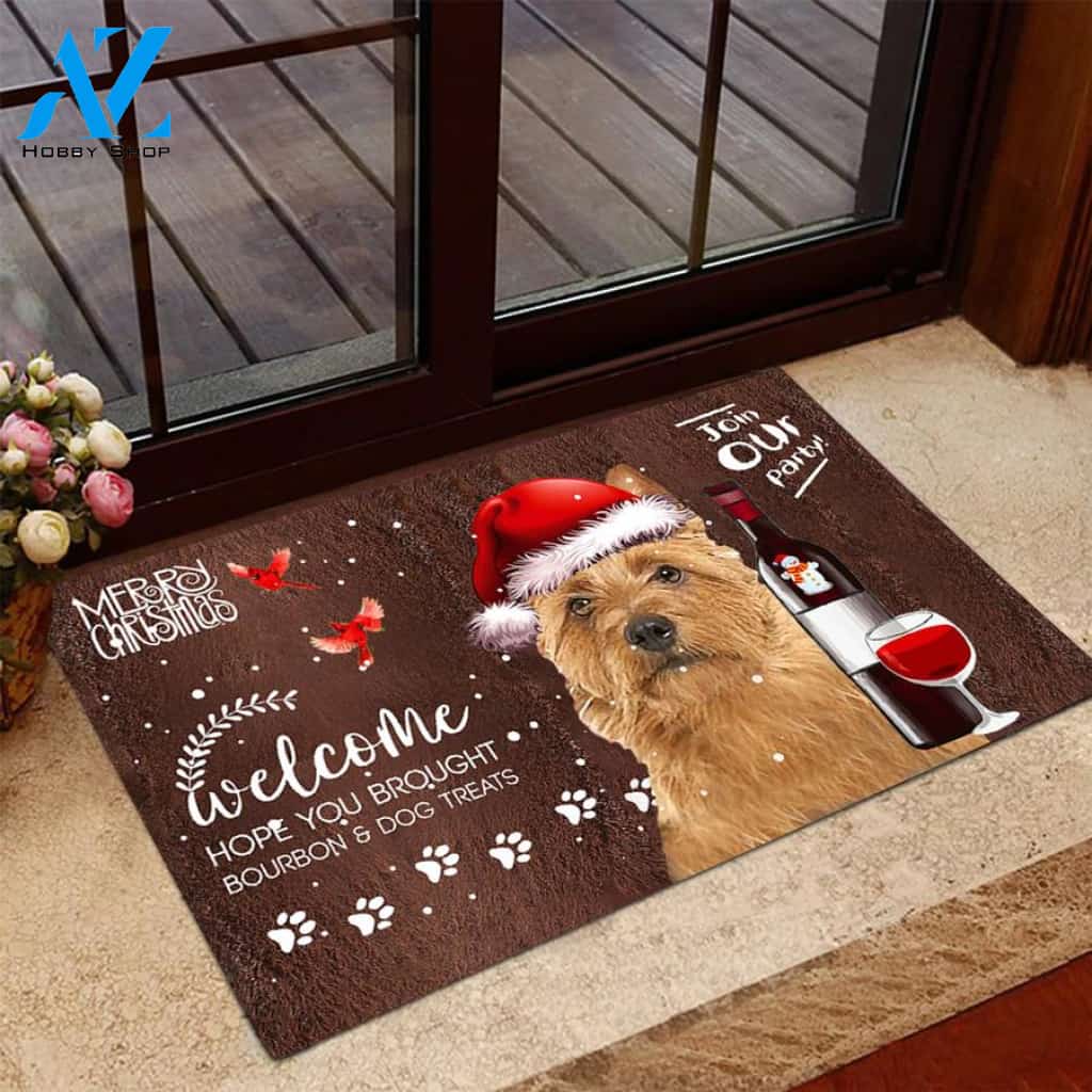 Australian Terrier Join Our Party Christmas Doormat