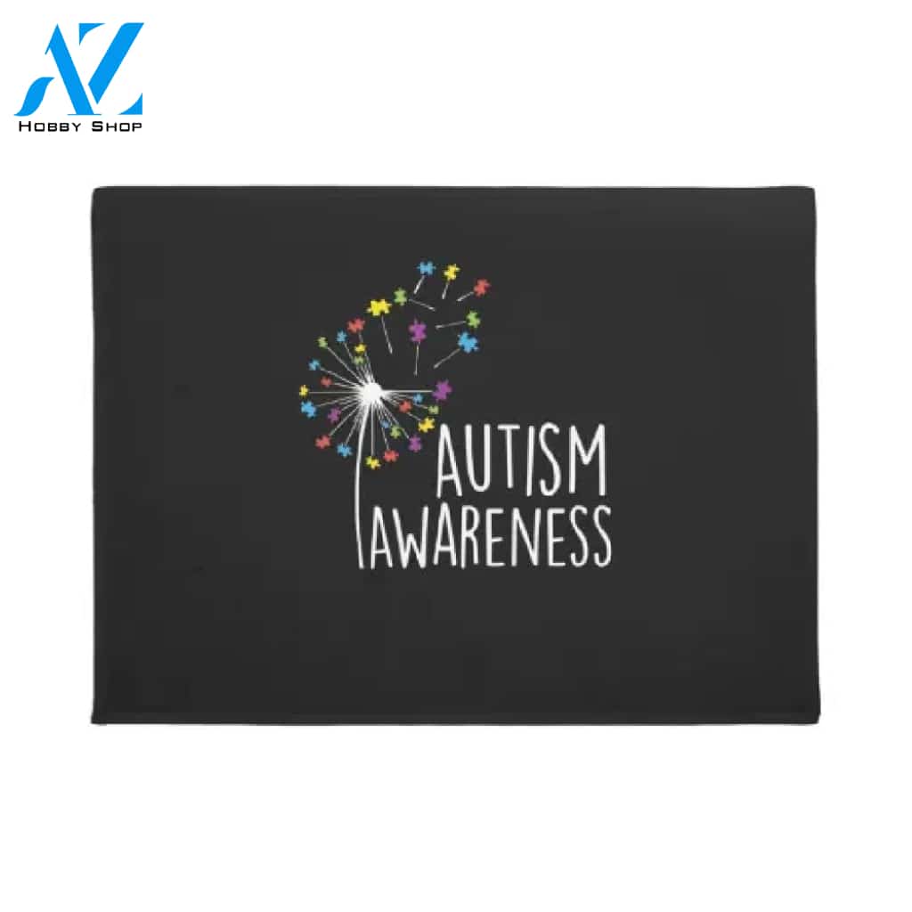 Autism Awareness Dandelion Puzzle Pieces Doormat Welcome Mat House Warming Gift Home Decor Funny Doormat Gift Idea