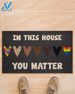 Autism Awareness LGBT In This House You Matter Indoor And Outdoor Doormat Warm House Gift Welcome Mat Gift For Friend Family