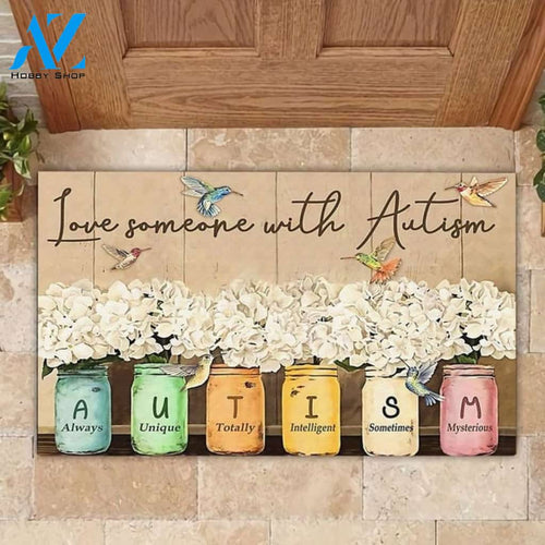Autism Awareness - Love Someone With Autism Doormat Welcome Mat House Warming Gift Home Decor Funny Doormat Gift Idea