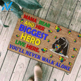Autism Awareness Mama Bear Papa Bear Indoor And Outdoor Doormat Warm House Gift Welcome Mat Gift For Friend Family