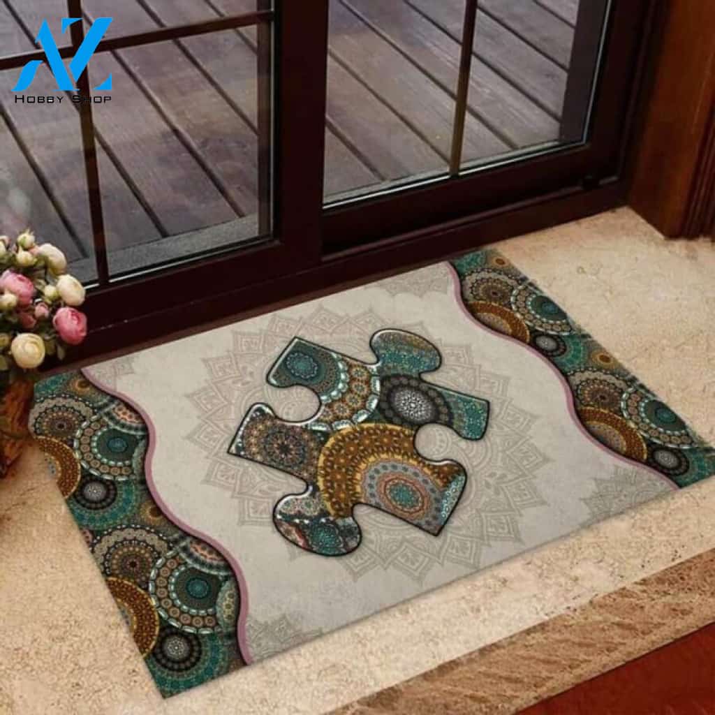 Autism Awareness Mandala Doormat | Welcome Mat | House Warming Gift