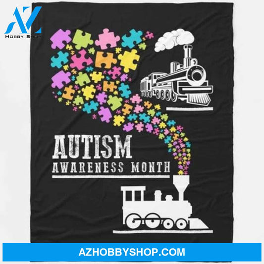 Autism Awareness Month Puzzles Train Blanket Blanket
