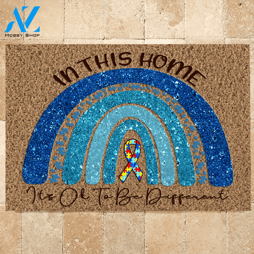 Autism Doormat In This Home It's Ok To Be Different | Welcome Mat | House Warming Gift