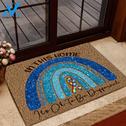 Autism Doormat In This Home It's Ok To Be Different | Welcome Mat | House Warming Gift