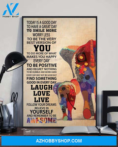 Autism Elephant Today Is Good Day - Matte Canvas , gift for you, gift for elephant lover, gift for her, gift for him, autism awareness
