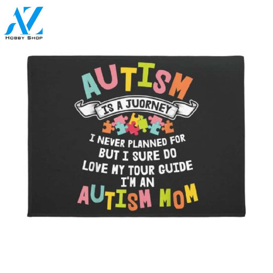 Autism Mom Matching Family Autism Awareness Gifts Indoor and Outdoor Doormat Warm House Gift Welcome Mat Gift for Friend Family