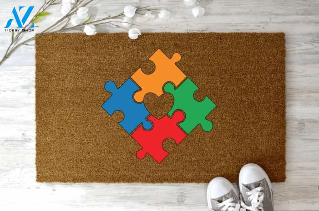 Autism - Puzzle of Love Indoor and Outdoor Doormat Warm House Gift Welcome Mat Gift for Friend Family