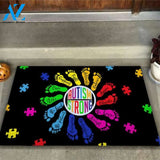 Autism Strong Flower Autism Awareness Doormat | Welcome Mat | House Warming Gift
