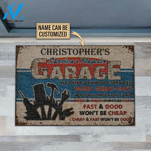 Auto Garage We Offer 3 Kinds Of Services Custom Doormat | Welcome Mat | House Warming Gift