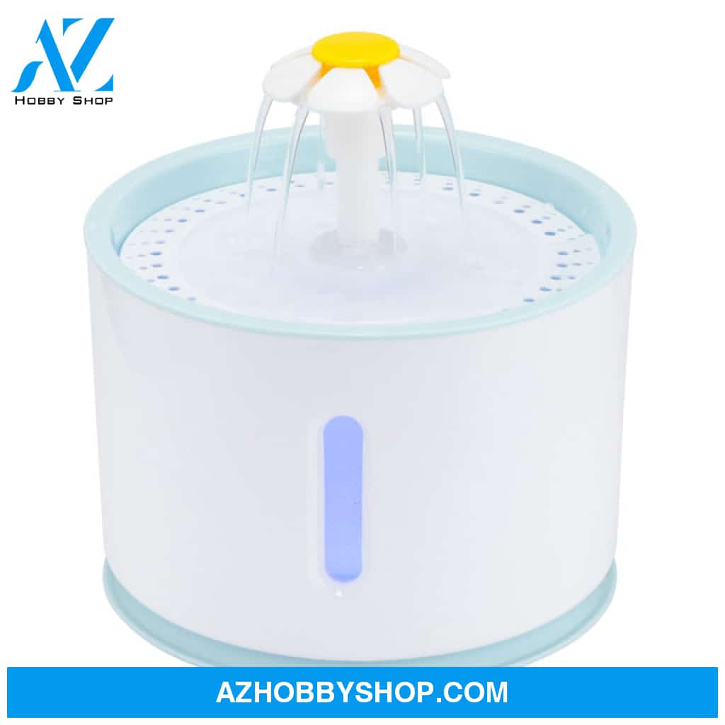 Automatic Pet Cat Water Fountain With Led Light Blue / Eu
