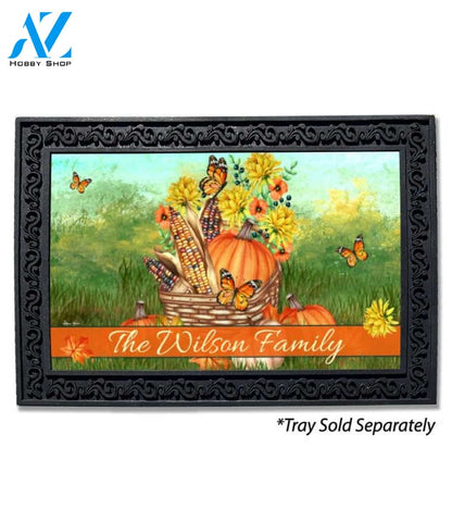 Autumn Basket Personalized Doormat - 18" x 30"