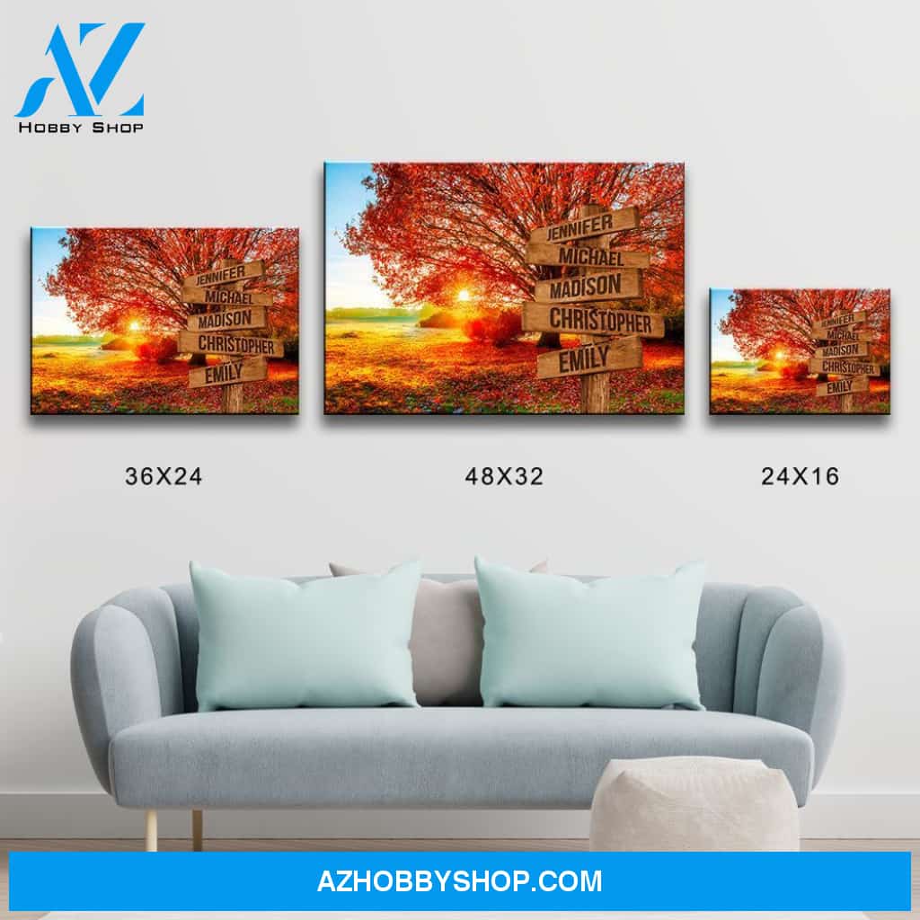 Autumn Big Oak Multi-Names Premium Canvas