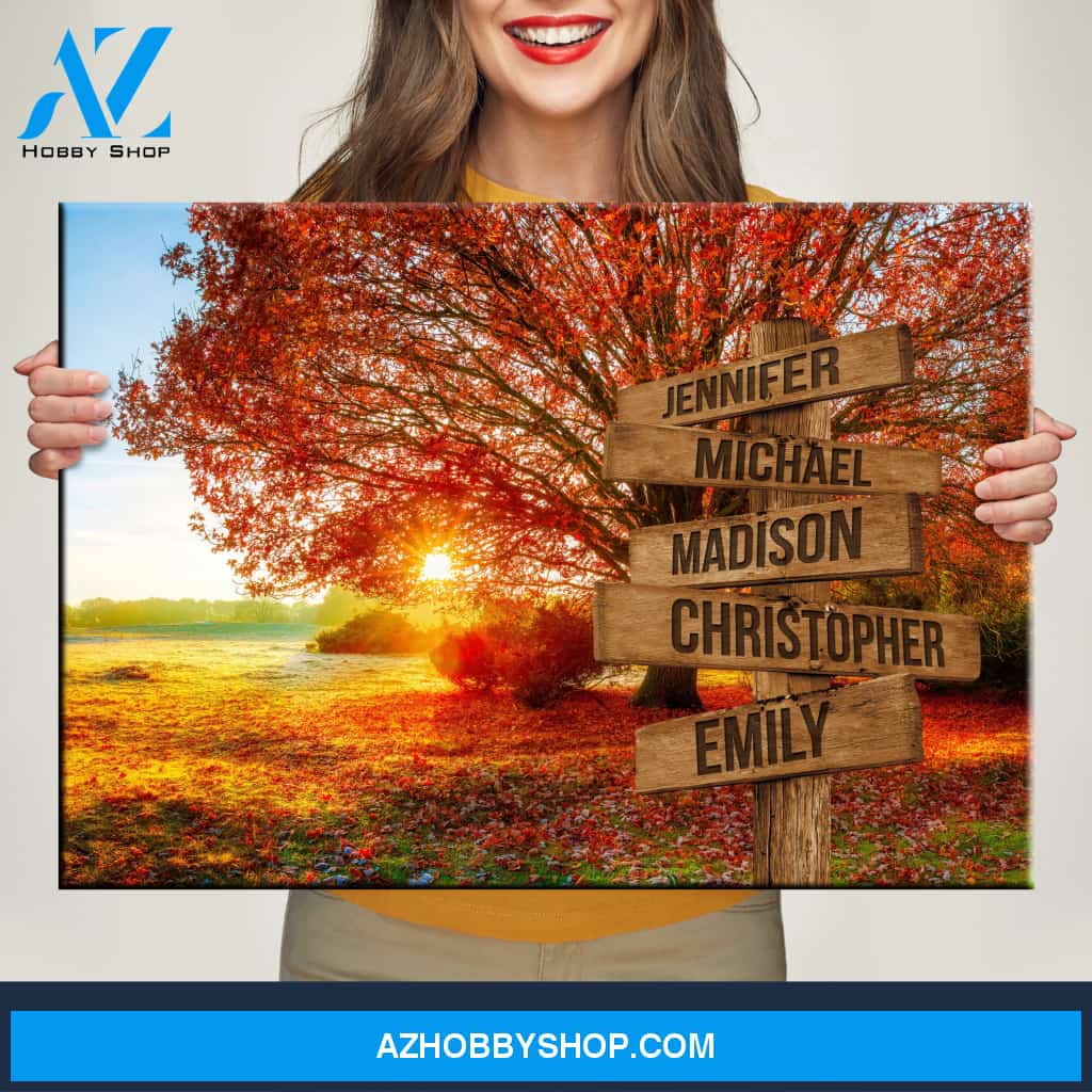Autumn Big Oak Multi-Names Premium Canvas