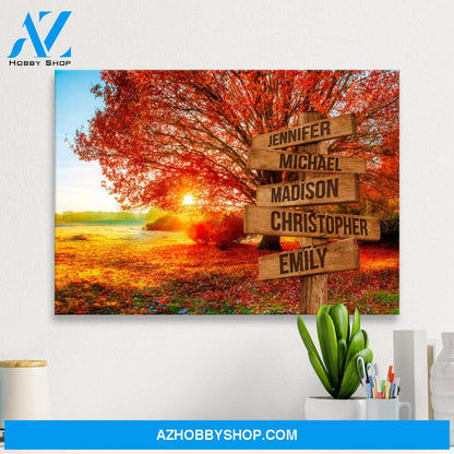 Autumn Big Oak Multi-Names Premium Canvas