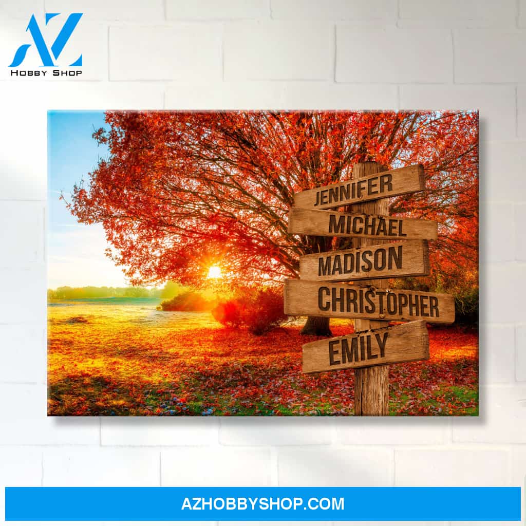 Autumn Big Oak Multi-Names Premium Canvas