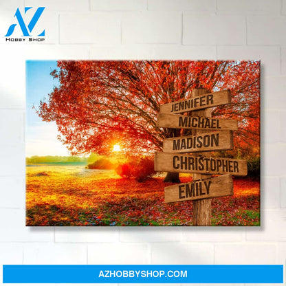 Autumn Big Oak Multi-Names Premium Canvas