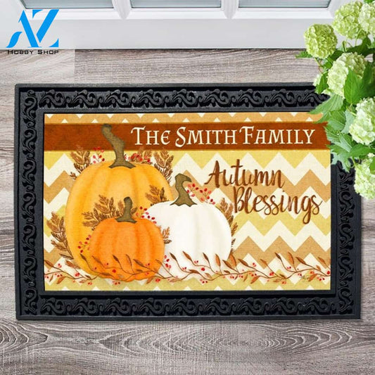 Autumn Blessings Personalized Doormat - 18" x 30"