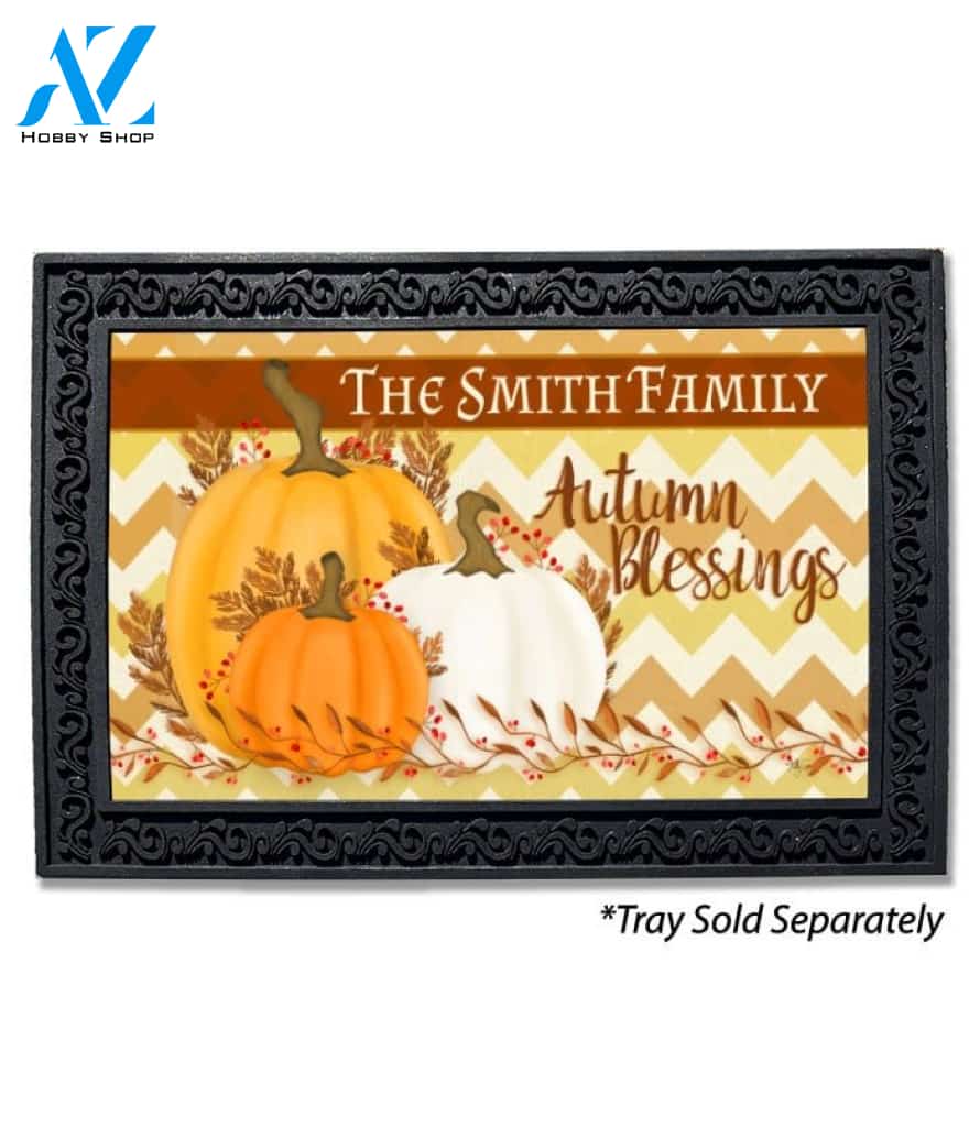 Autumn Blessings Personalized Doormat - 18" x 30"