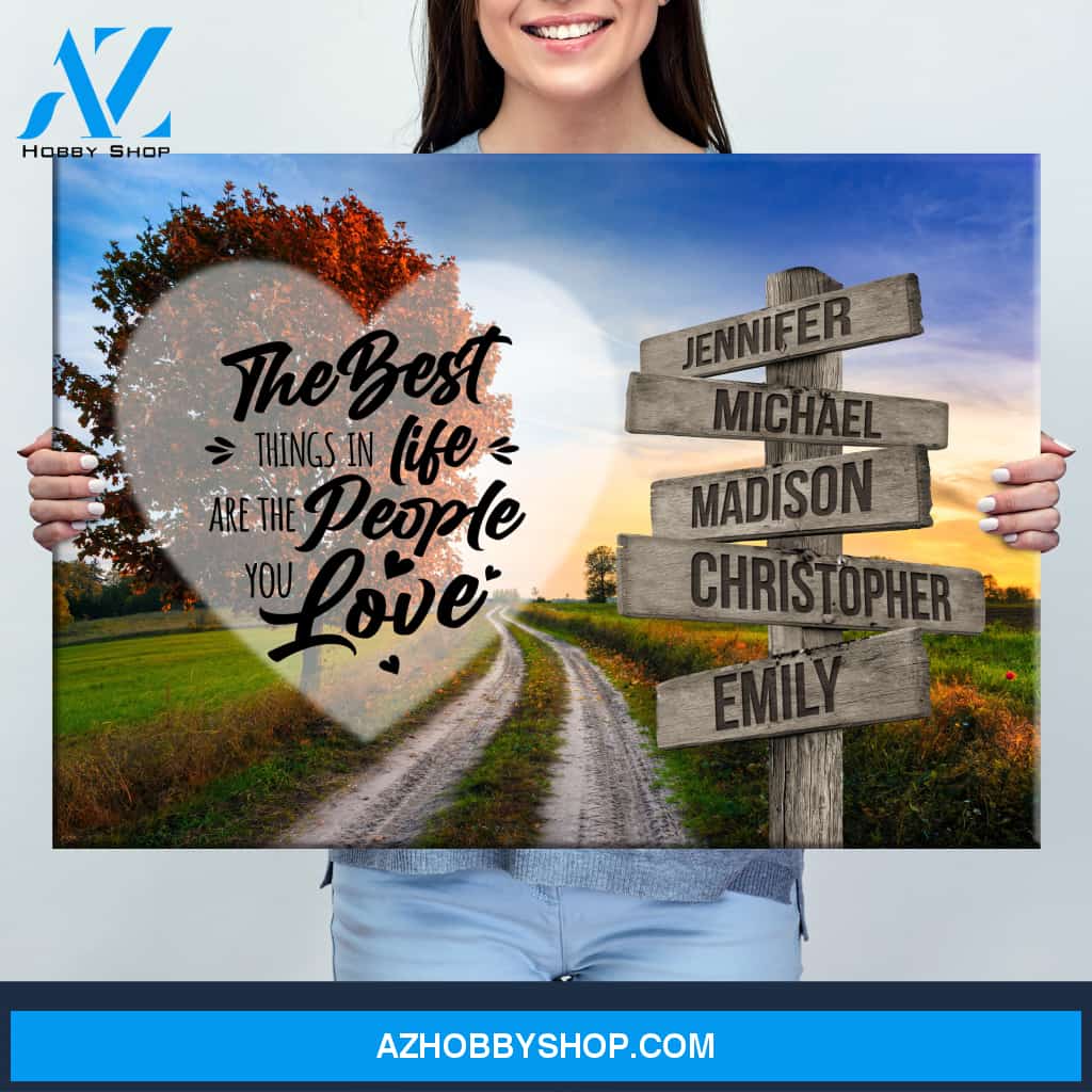 Autumn Country Road Saying 3 Multi-Names Premium Canvas
