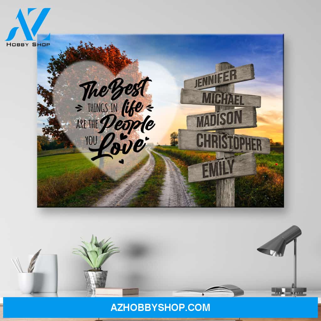Autumn Country Road Saying 3 Multi-Names Premium Canvas