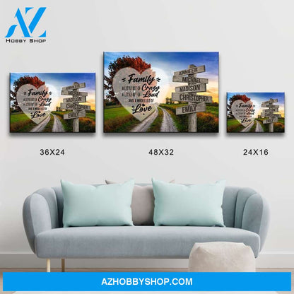 Autumn Country Road Saying 2 Multi-Names Premium Canvas