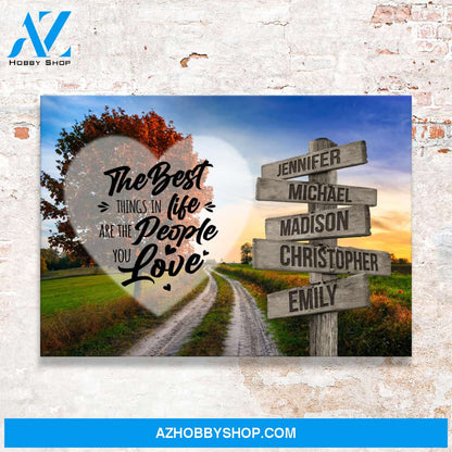Autumn Country Road Saying 3 Multi-Names Premium Canvas