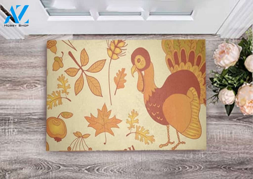 Autumn For Thanksgiving Day Doormat Welcome Mat Housewarming Home Decor Funny Doormat Gift For Friend & Family