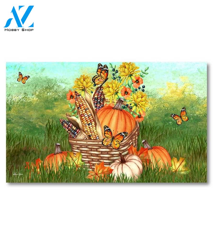 Autumn Harvest Basket Doormat - 18" x 30"